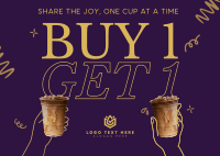 Buy 1 Take 1 Coffee Postcard