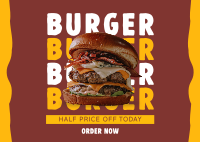 Free Burger Special Postcard Design