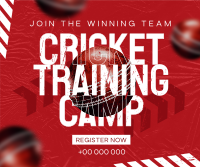 Grunge Cricket Training Camp Facebook Post Design