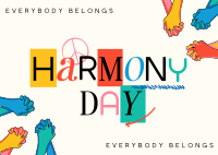 Fun Harmony Day Postcard