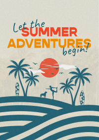 Retro Summer Silhouette Poster