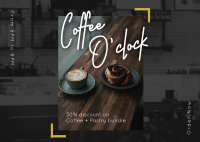 Coffee O'clock Postcard