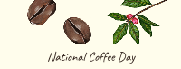 National Coffee Day Illustration Facebook Cover Design