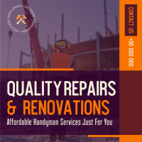 Quality Repairs and Renovations Instagram Post Design