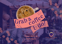 Open Daily Cafe Postcard Design