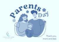 Happy Mommy & Daddy Day Postcard Design