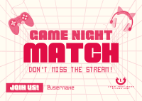 Game Night Match Postcard