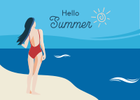 Hello Summer Scenery Postcard
