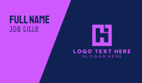 Purple Tech Monogram H & I Business Card