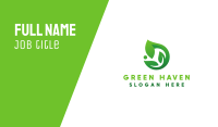 Green Water Drop Leaf Business Card Image Preview