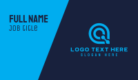 Blue Tech Letter Q Business Card Design