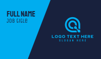 Blue Tech Letter Q Business Card