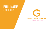 Preschool Orange Letter G Business Card