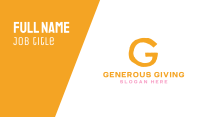 Preschool Orange Letter G Business Card Image Preview