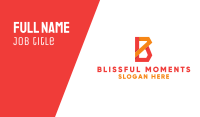Orange Red Letter B Business Card Image Preview