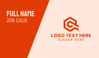 Tech Orange Letter Q Business Card