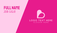Pink Heart Dating App Business Card Design