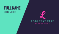 Neon Pink Cursive Business Card