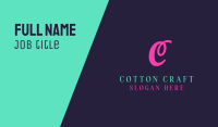 Neon Pink Cursive Business Card Design