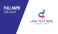 Blue Pink Musical Note Business Card Design