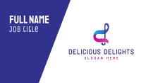 Blue Pink Musical Note Business Card Image Preview