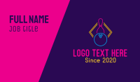 Neon Light Business Card example 1