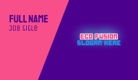 Glowing Gamer Futuristic Wordmark Business Card Design