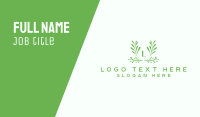Green Foliage Letter Business Card