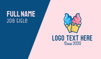 Pink Blue Ice Cream Business Card Design