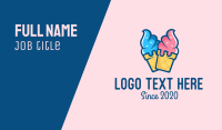 Pink Blue Ice Cream Business Card