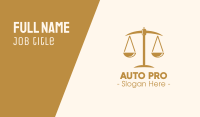 Attorney Lawyer Justice Scales Business Card