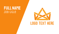 Orange Modern Crown Business Card Design