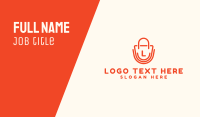 Orange Shopping Bag Lettermark Business Card