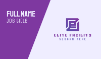 Purple Gaming Letter E Business Card Image Preview