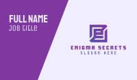 Purple Gaming Letter E Business Card Image Preview