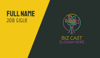 Neon Retro Movie Camera Business Card