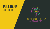 Neon Retro Movie Camera Business Card Image Preview