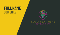 Neon Retro Movie Camera Business Card