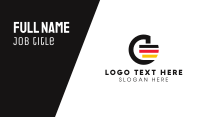 German Flag Letter G  Business Card