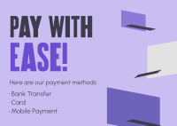 Minimalist Online Payment Postcard Design