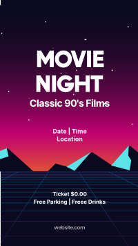 Retro Movie Night Facebook Story