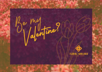 Sweet Floral Valentine Postcard Image Preview