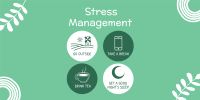 Stress Management Tips Twitter Post Design