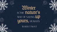 Winter Quote Snowflakes Facebook Event Cover