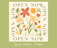 Open Flower Shop Facebook Post