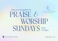 Sunday Worship Postcard