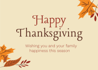 Happy Thanksgiving Postcard