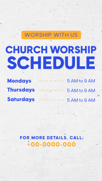 Church Worship Schedule TikTok Video Design