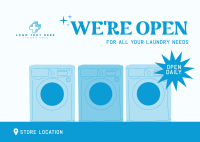 Laundry Store Hours Postcard