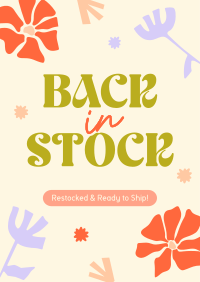 Quirky Back In Stock Poster